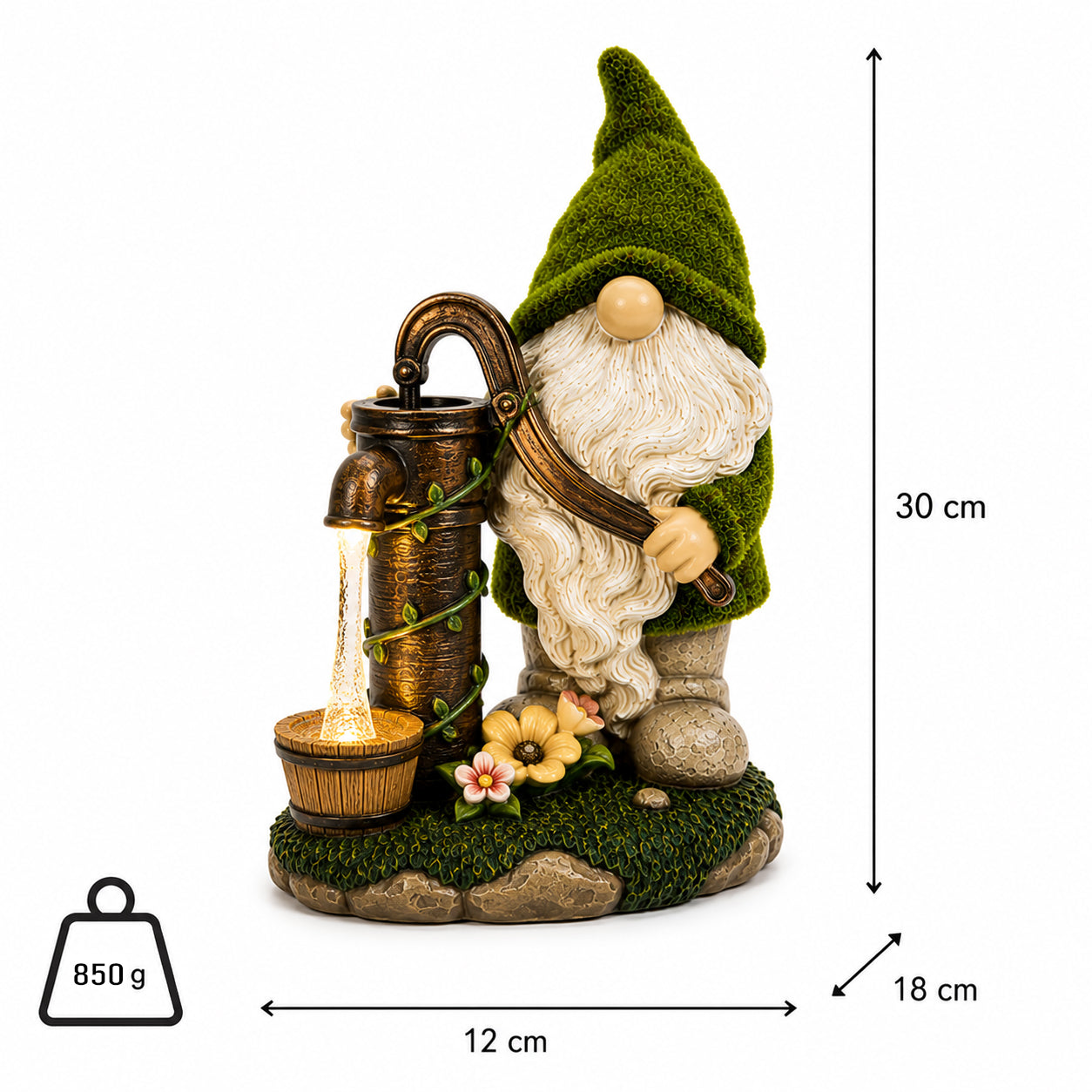 🎃💡Magical Solar Garden Gnome | Handcrafted Outdoor Garden Light🌞