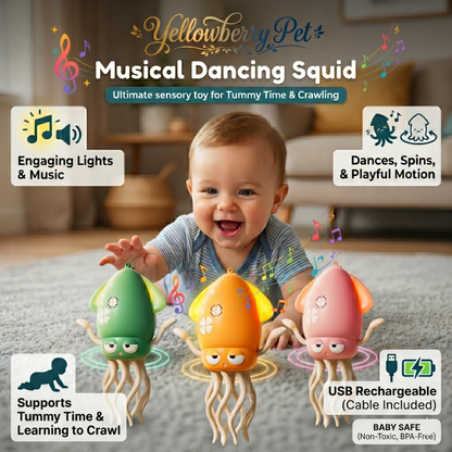 Ultimate Baby Sensory Companion: Musical Dancing Squid - Encourages Crawling & Visual Tracking