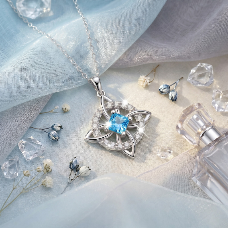 Mystical Birthstone Witches Knot Necklace – Natural Crystal🔮💞Protect Your Loved Ones💞