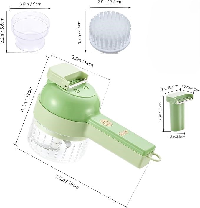 🔥4-in-1 Electric Vegetable Slicer Set, Vegetable Cutter