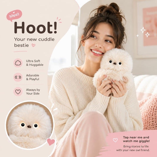 👀Cute AI shy Emotional companionship robot doll bag charm plush toy👜-It can sing, turn its head, and learn to speak🤖