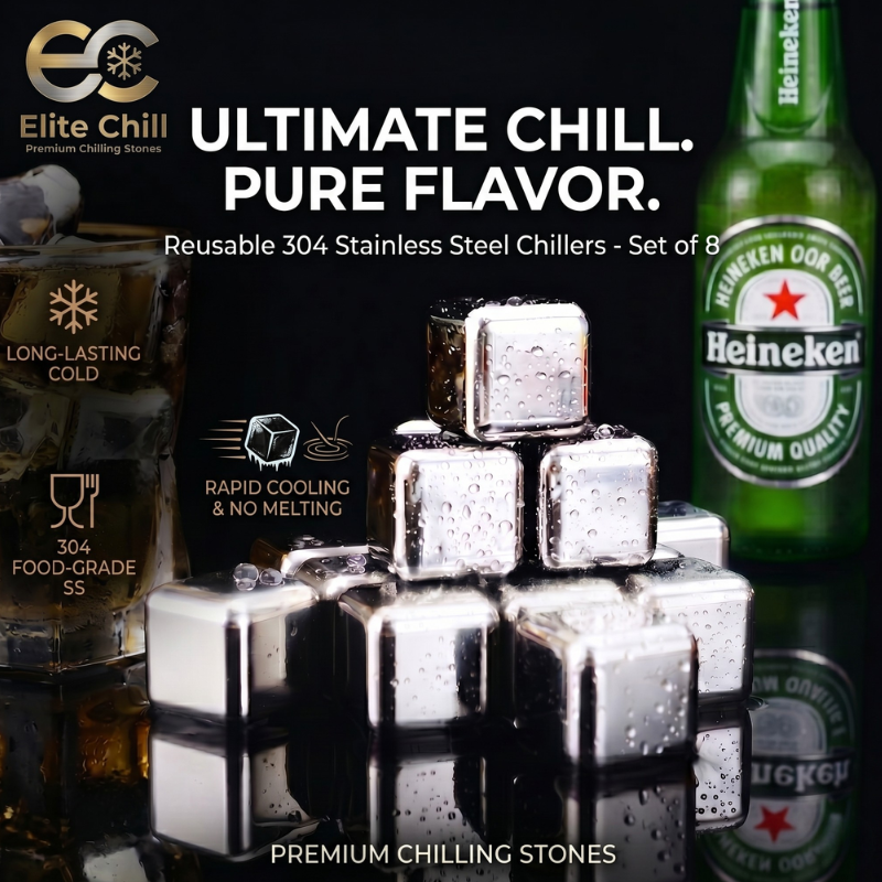 🧊Elite Chill Reusable Stainless Steel Cooling Stones