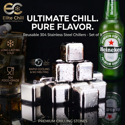 🧊Elite Chill Reusable Stainless Steel Cooling Stones