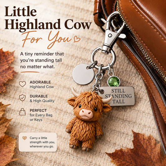 🐮A Little Highland Cow For You Keychain: Your Daily Reminder of Quiet Strength
