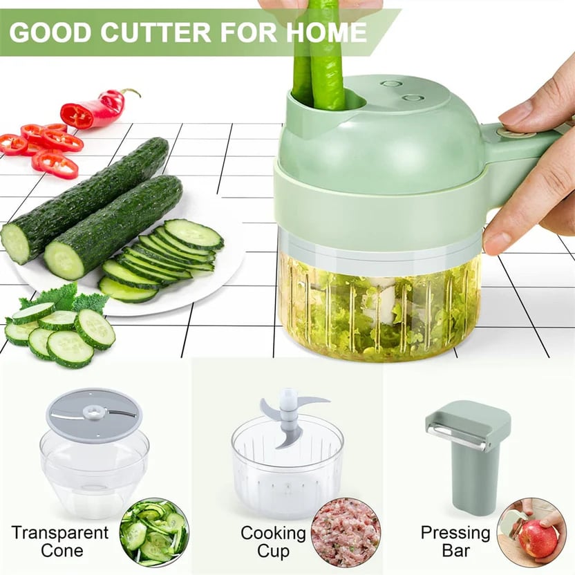 🔥4-in-1 Electric Vegetable Slicer Set, Vegetable Cutter