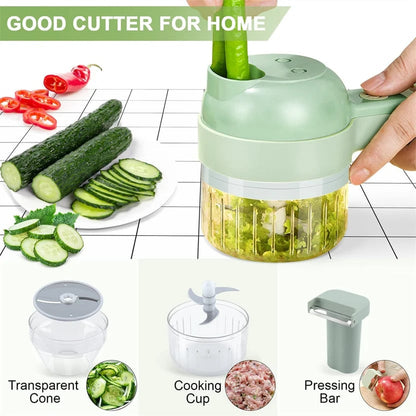 🔥4-in-1 Electric Vegetable Slicer Set, Vegetable Cutter