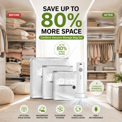 🔥 Hot Summer Sale 49% OFF🔥Vacuum Storage Bags with Cordless Pump