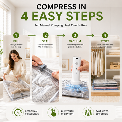 🔥 Hot Summer Sale 49% OFF🔥Vacuum Storage Bags with Cordless Pump