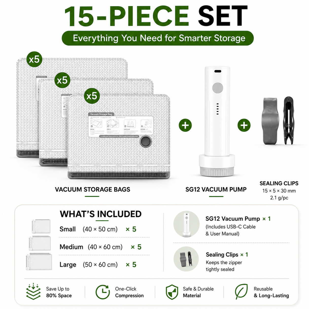 🔥 Hot Summer Sale 49% OFF🔥Vacuum Storage Bags with Cordless Pump