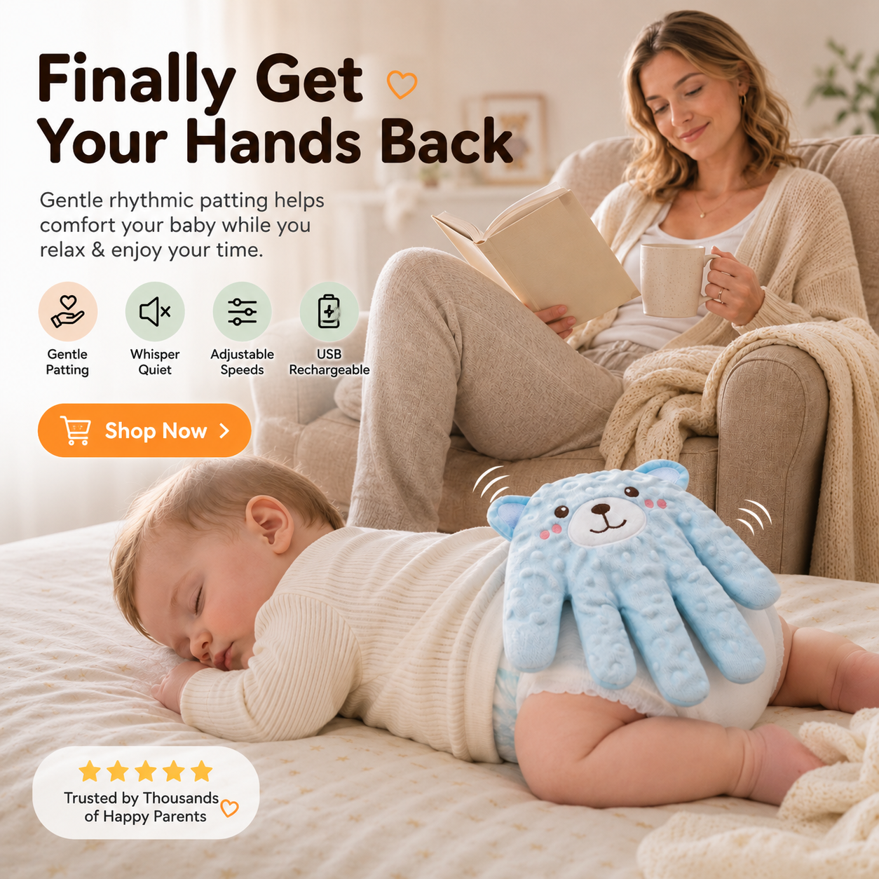Baby Soothing Weighted Patting | Anti-Startle Sleep Aid for Newborns