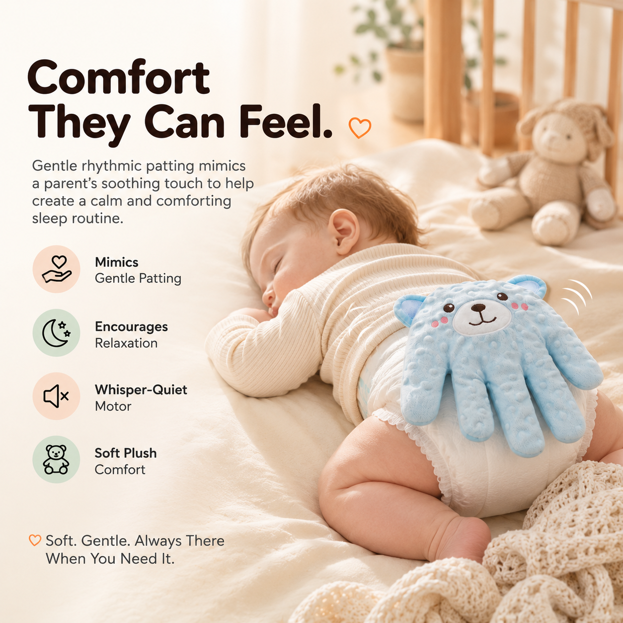 Baby Soothing Weighted Patting | Anti-Startle Sleep Aid for Newborns