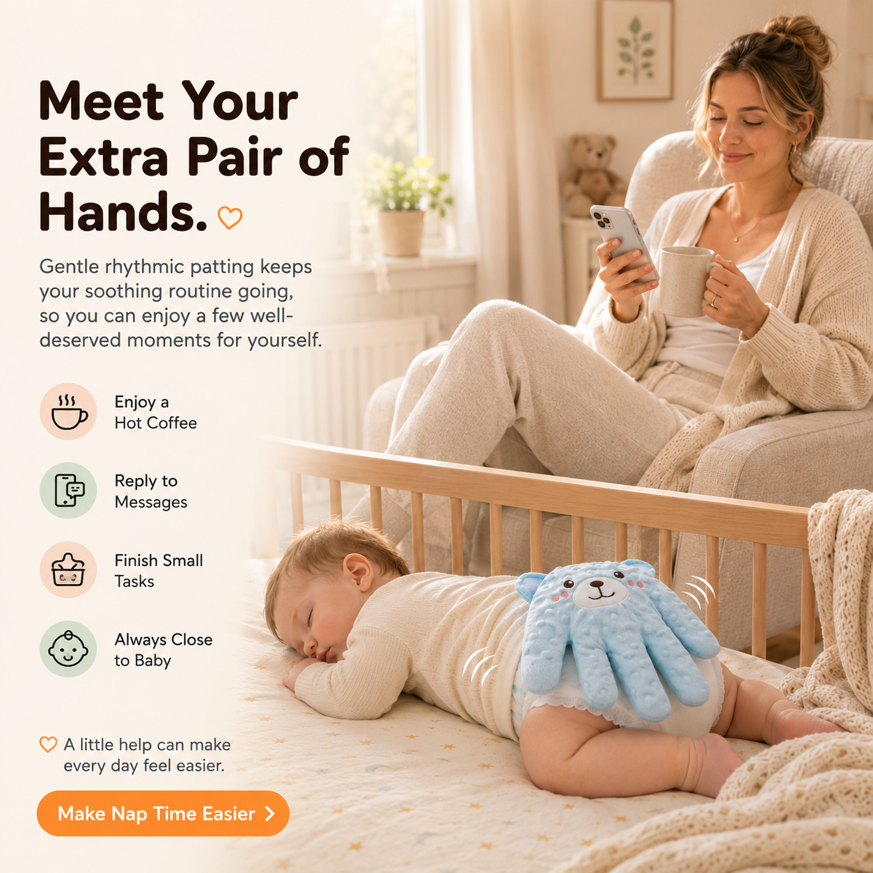 Baby Soothing Weighted Patting | Anti-Startle Sleep Aid for Newborns