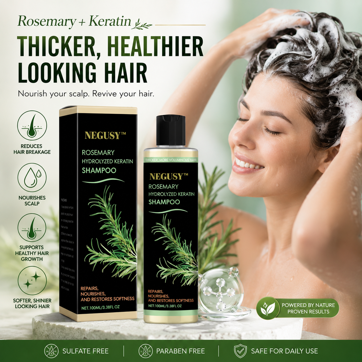 🔥LAST DAY 50% OFF - Organic Rosemary Hair Growth Shampoo