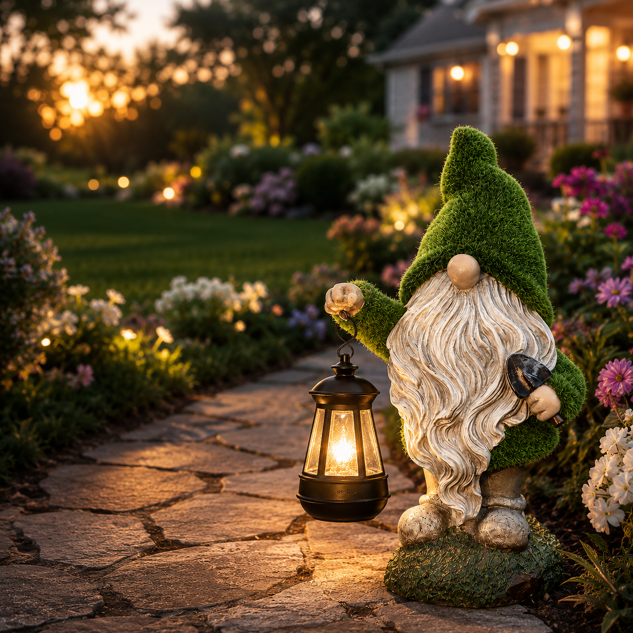 🎃💡Magical Solar Garden Gnome | Handcrafted Outdoor Garden Light🌞