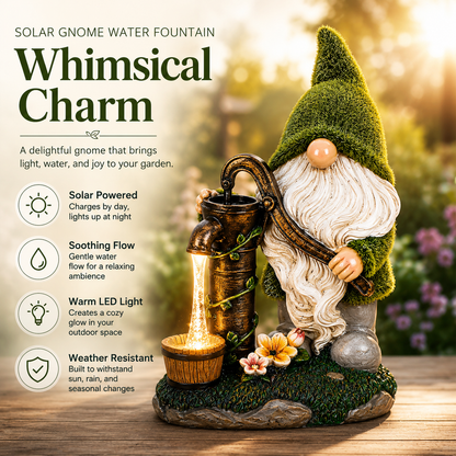 🎃💡Magical Solar Garden Gnome | Handcrafted Outdoor Garden Light🌞