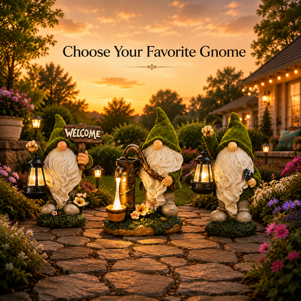🎃💡Magical Solar Garden Gnome | Handcrafted Outdoor Garden Light🌞