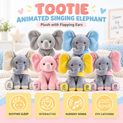 🐘Tootie – Animated Singing Elephant Plush with Flapping Ears🎶