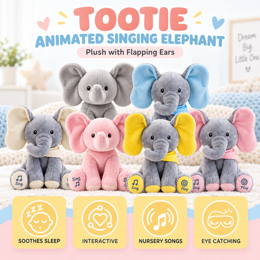 🐘Tootie – Animated Singing Elephant Plush with Flapping Ears🎶
