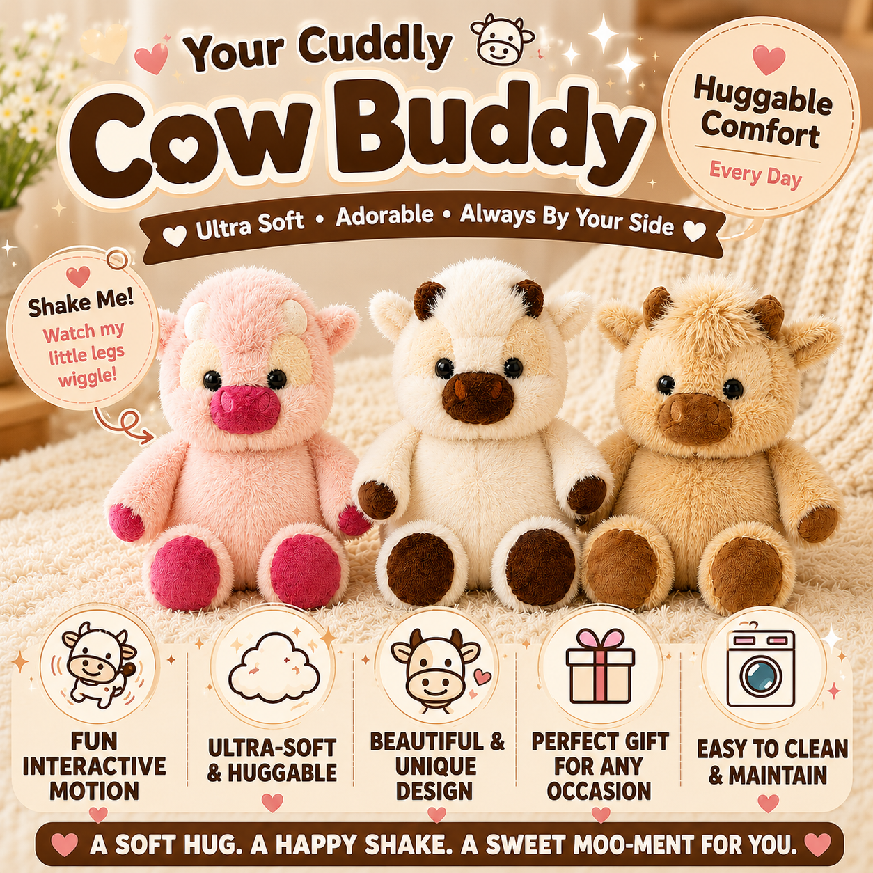 🐮✨ Moo-ve Over Stress — Meet Your Adorably Wiggly Highland Cow Companion