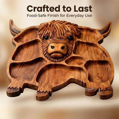 🐮 Highland Cow Oak Charcuterie Board