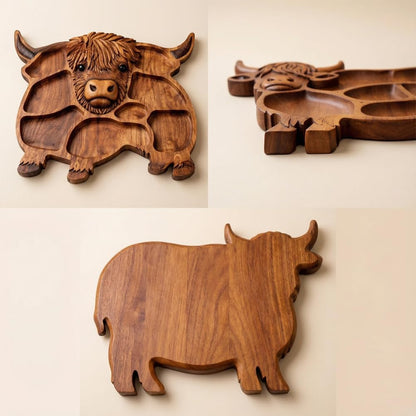 🐮 Highland Cow Oak Charcuterie Board