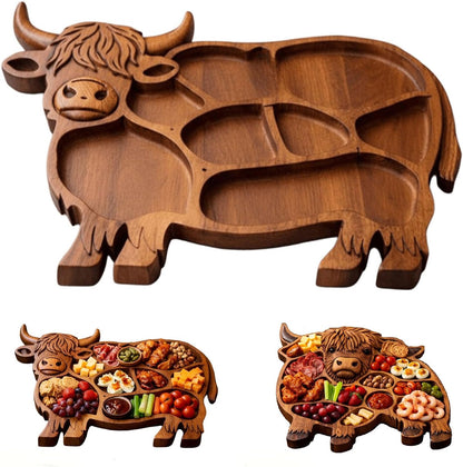 🐮 Highland Cow Oak Charcuterie Board