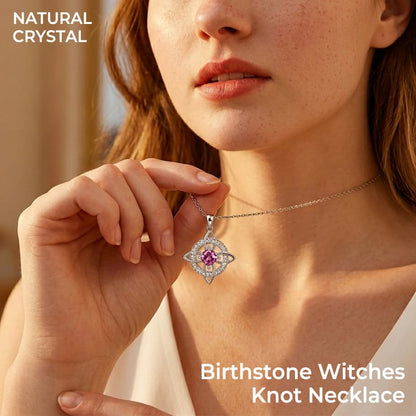 Mystical Birthstone Witches Knot Necklace – Natural Crystal🔮💞Protect Your Loved Ones💞