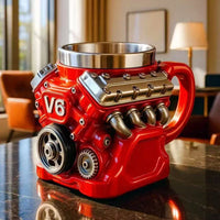 Red V6 Engine Mug