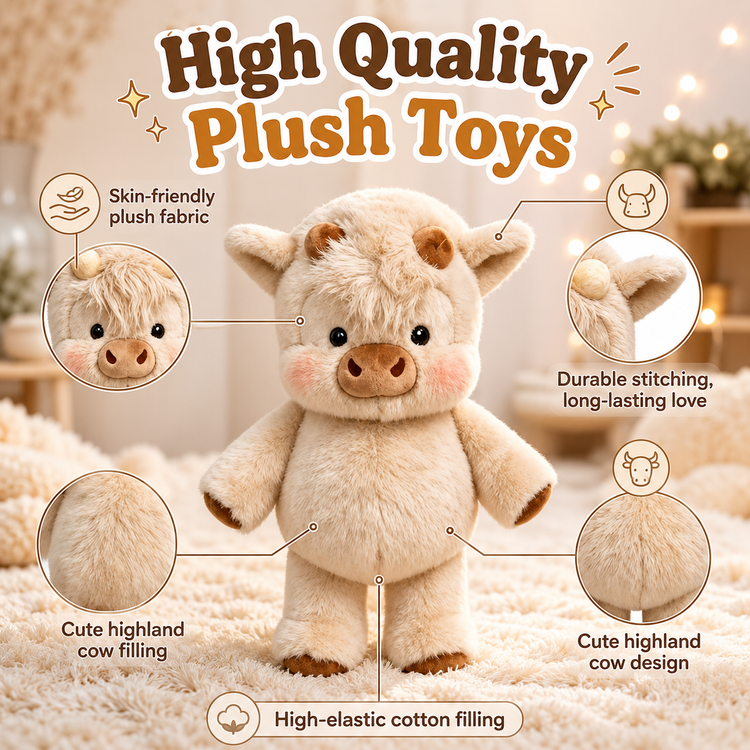🐮✨ Moo-ve Over Stress — Meet Your Adorably Wiggly Highland Cow Companion
