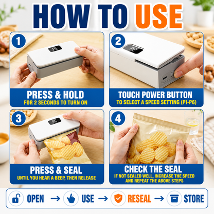 🔥 Mini Heat Sealer – USB-C Rechargeable Food Bag Sealer