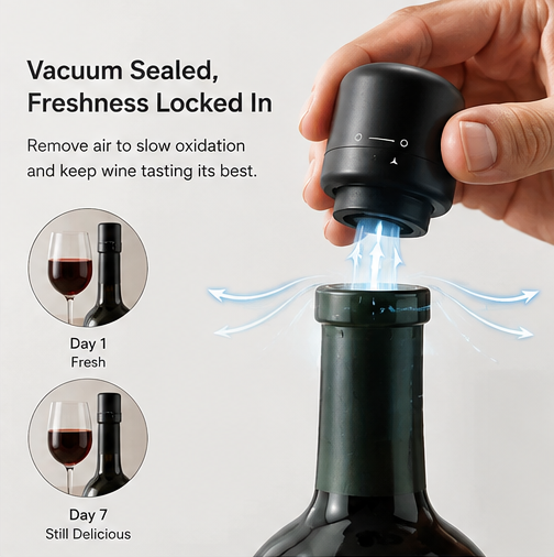 🍷 Vacuum Wine Stopper – Keep Wine & Champagne Fresh Longer