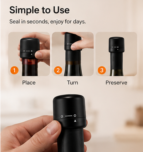 🍷 Vacuum Wine Stopper – Keep Wine & Champagne Fresh Longer