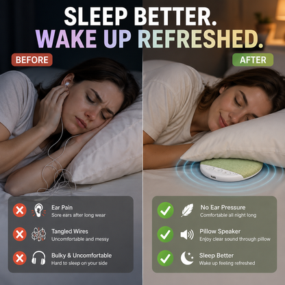 😴 Sleep Better, Listen Smarter – Wireless Bluetooth Pillow Speaker