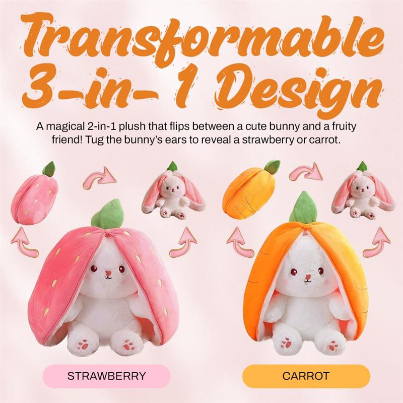 🐰🥕Transformable Strawberry & Carrot Bunny🍓