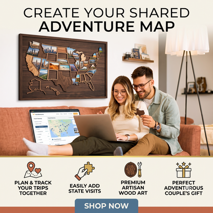 ❤️Wooden USA Travel Map Puzzle🧩A Stylish Way to Track Your Journey & Memories