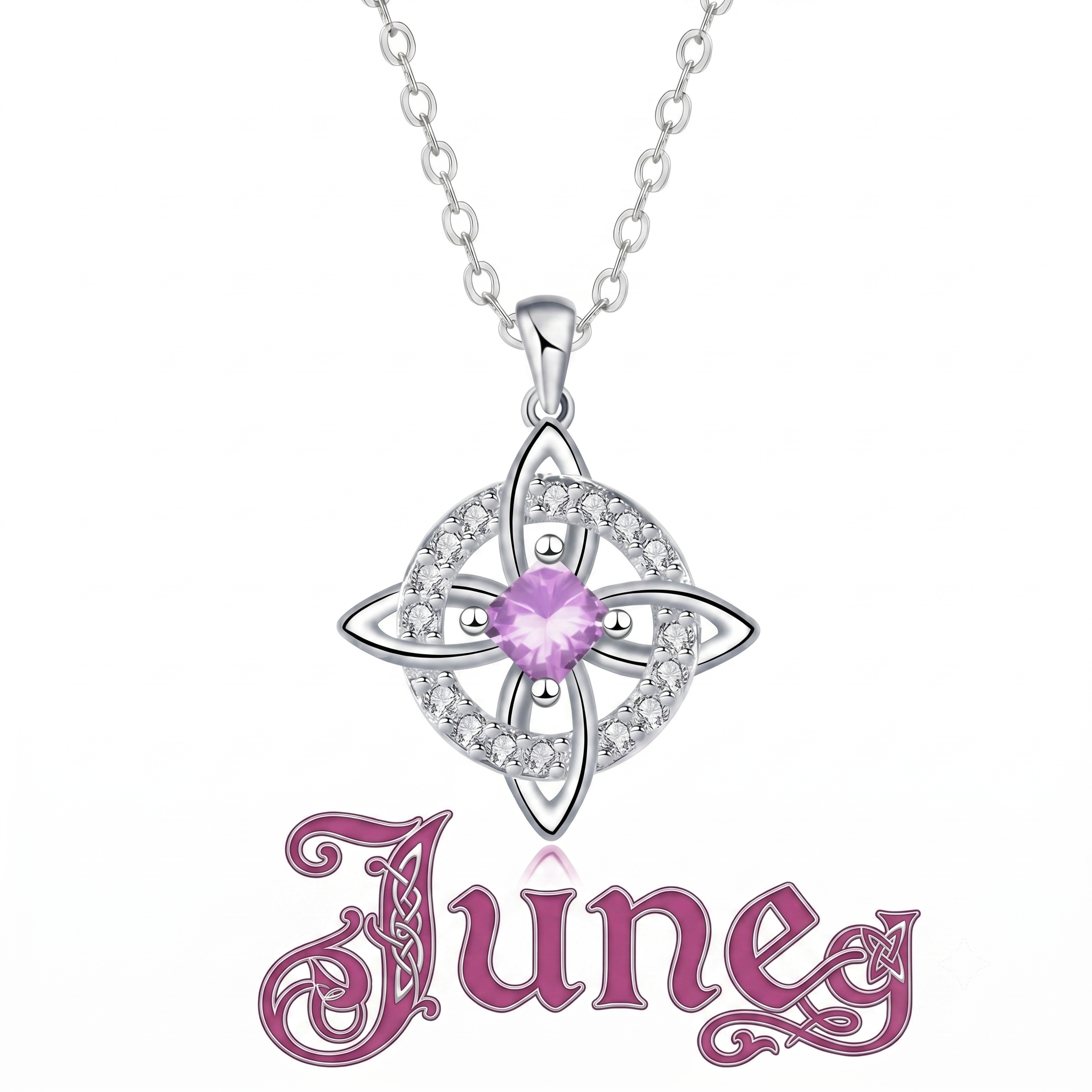 Mystical Birthstone Witches Knot Necklace – Natural Crystal🔮💞Protect Your Loved Ones💞