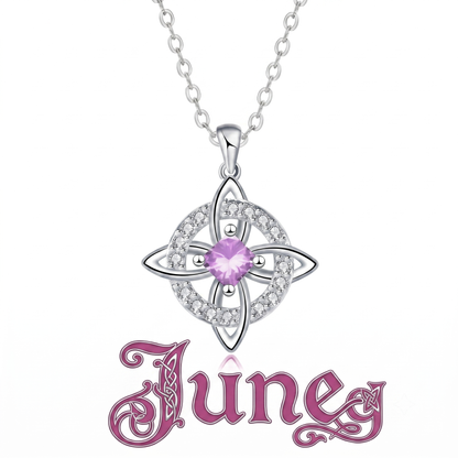 Mystical Birthstone Witches Knot Necklace – Natural Crystal🔮💞Protect Your Loved Ones💞