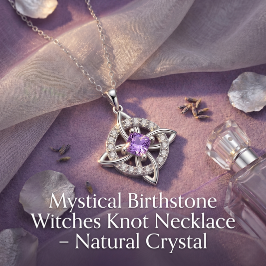 Mystical Birthstone Witches Knot Necklace – Natural Crystal🔮💞Protect Your Loved Ones💞
