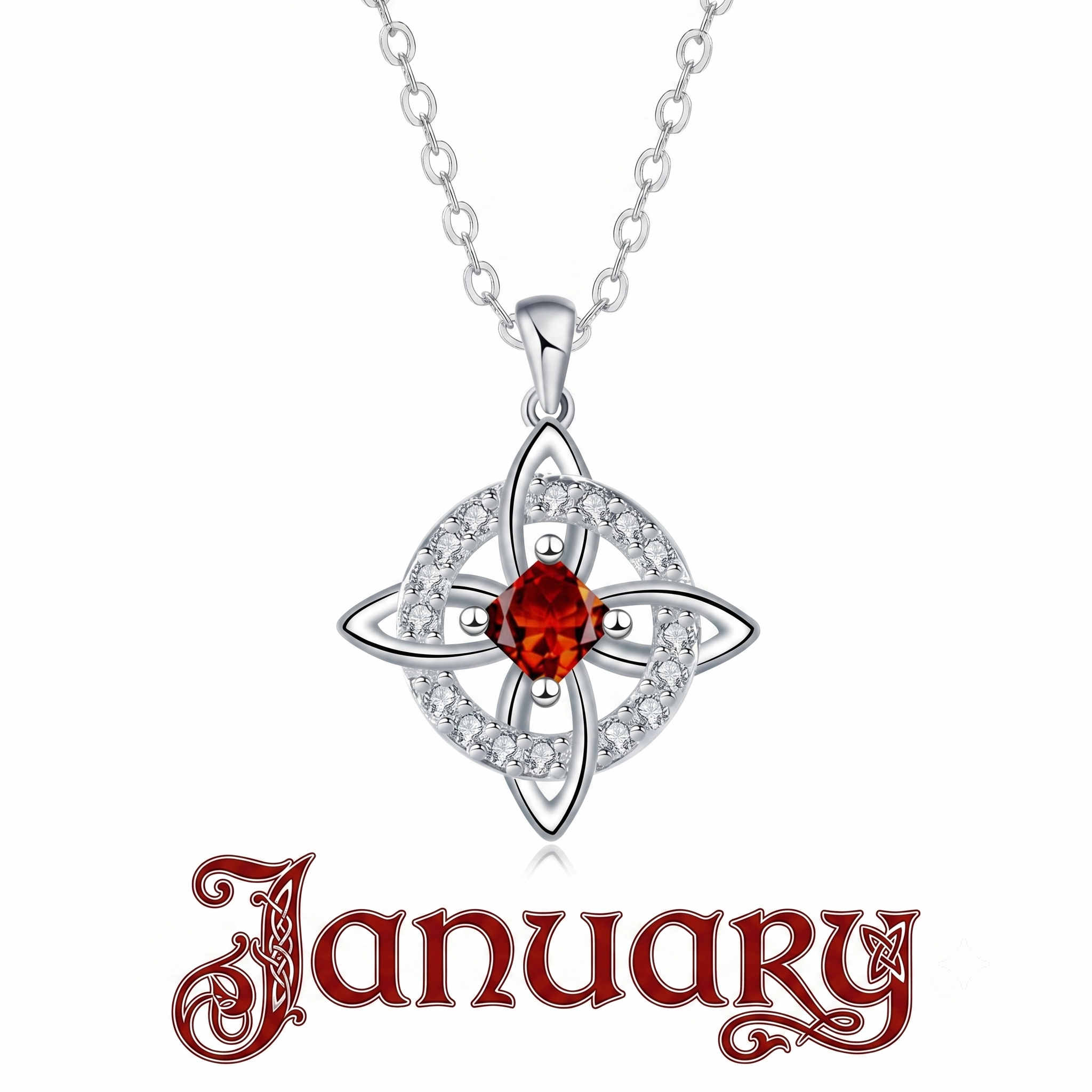 Mystical Birthstone Witches Knot Necklace – Natural Crystal🔮💞Protect Your Loved Ones💞