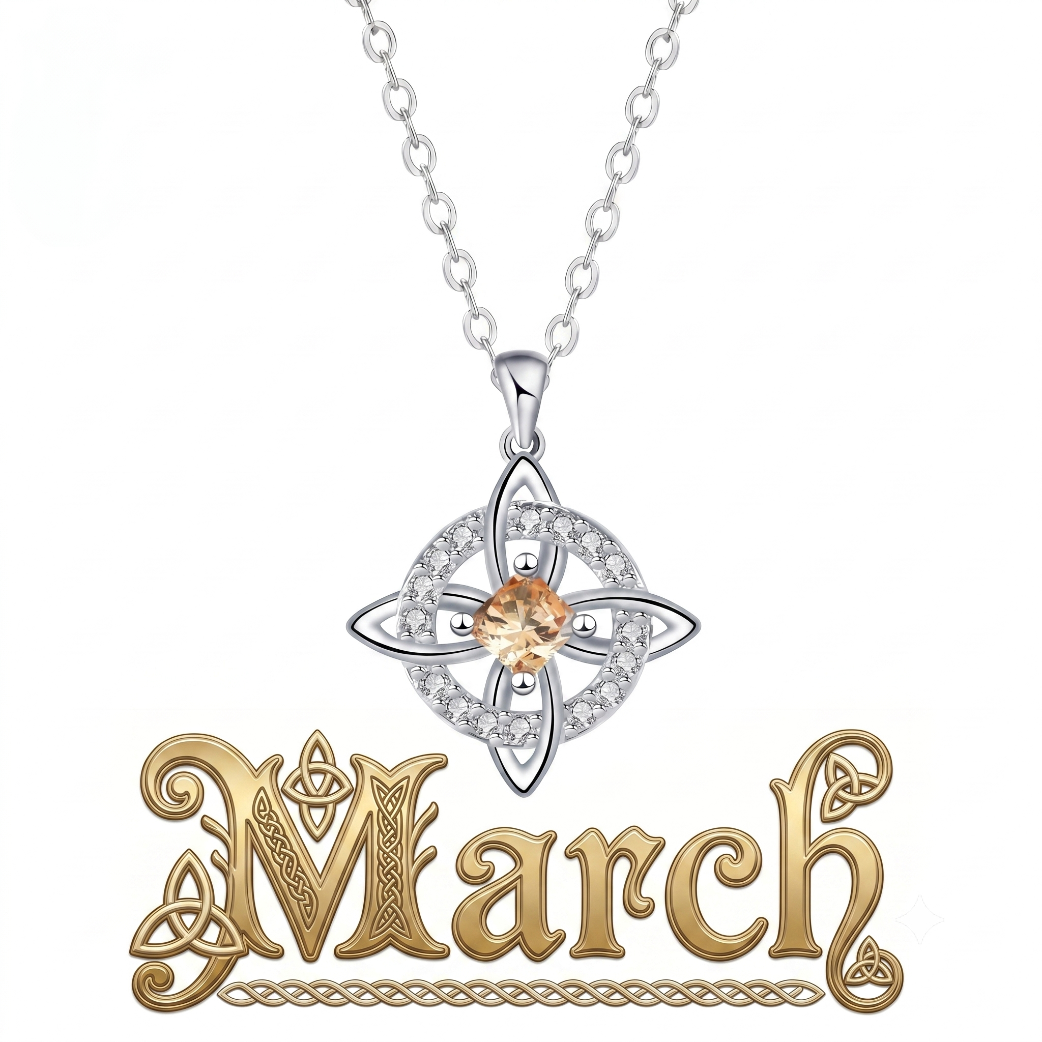 Mystical Birthstone Witches Knot Necklace – Natural Crystal🔮💞Protect Your Loved Ones💞