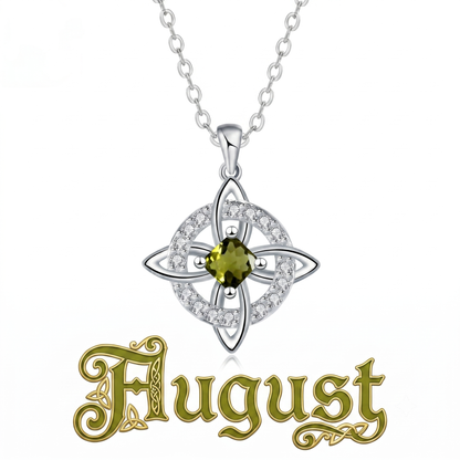 Mystical Birthstone Witches Knot Necklace – Natural Crystal🔮💞Protect Your Loved Ones💞
