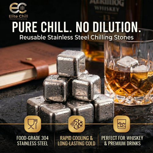 🧊Elite Chill Reusable Stainless Steel Cooling Stones