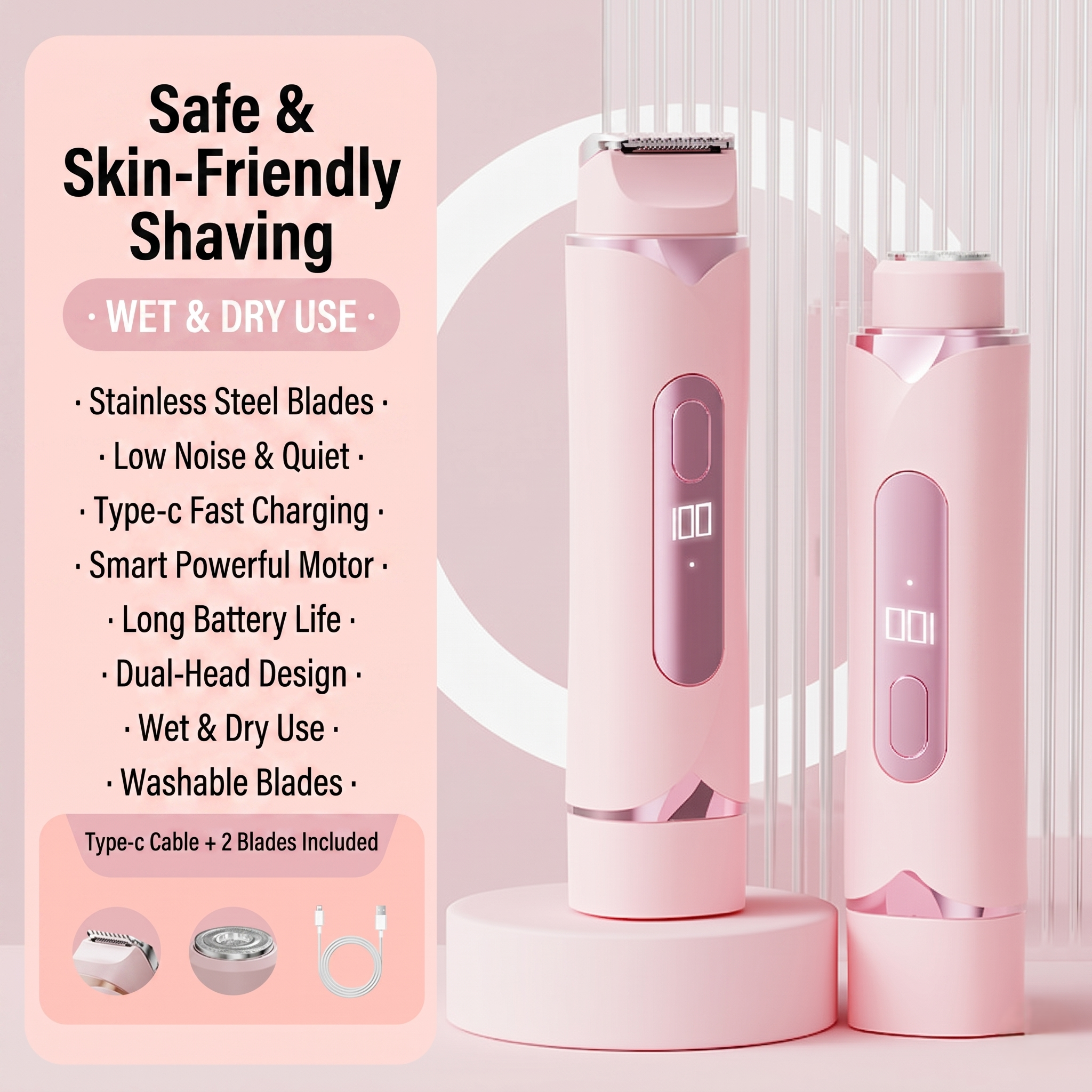 KBM™-2-in-1 Painless Bikini Hair Trimmer