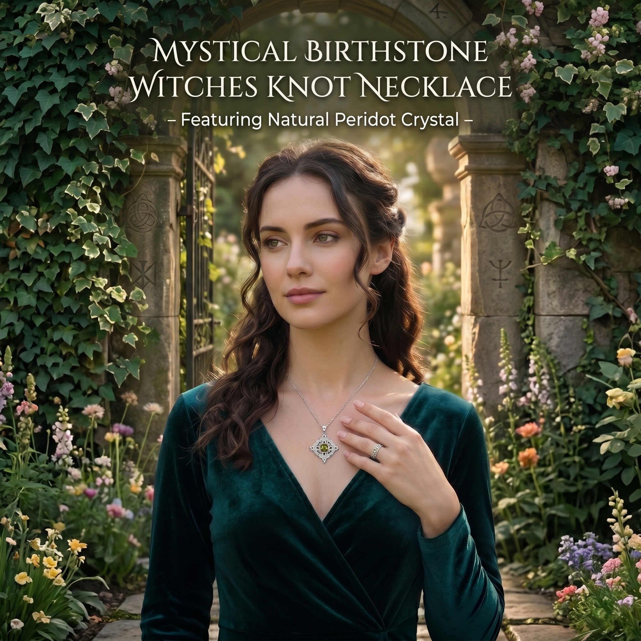 Mystical Birthstone Witches Knot Necklace – Natural Crystal🔮💞Protect Your Loved Ones💞