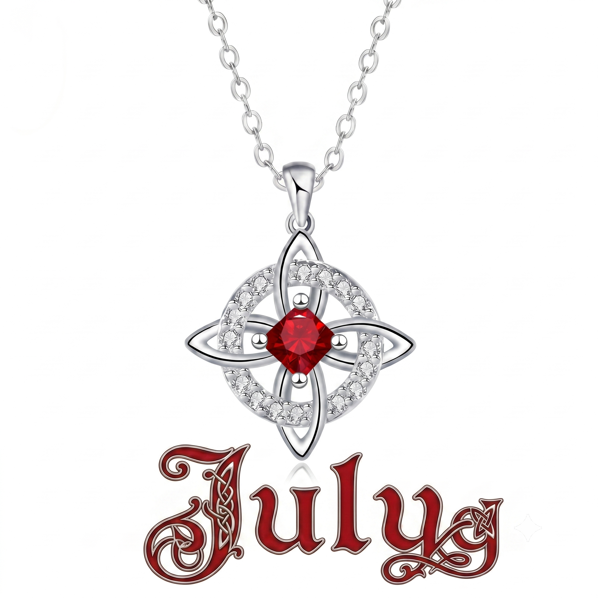 Mystical Birthstone Witches Knot Necklace – Natural Crystal🔮💞Protect Your Loved Ones💞