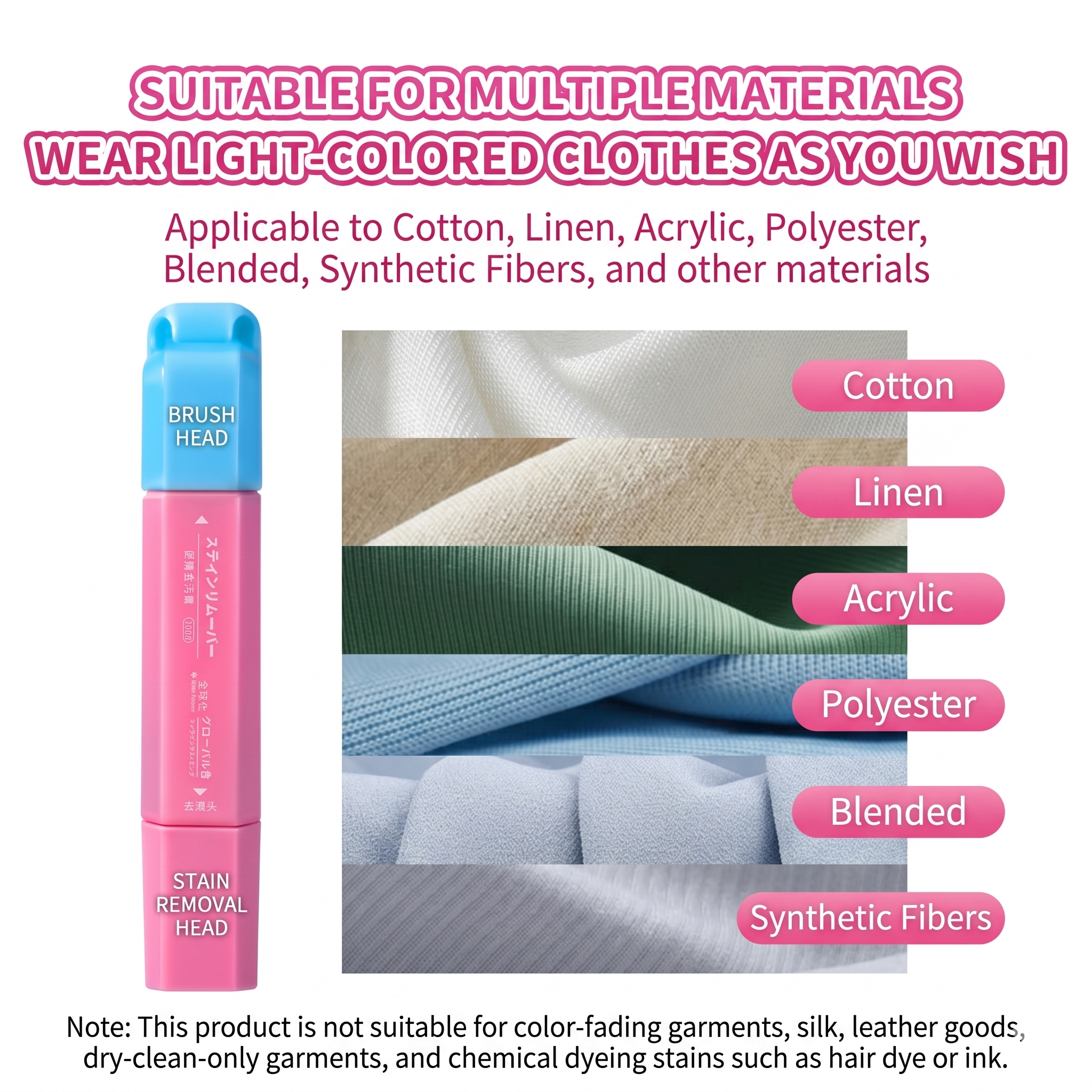 GIELEPH® On-The-Go Stain Remover Pen- Emergency No-Wash Fabric Eraser Stick for Down Jackets & Clothes, Removes Oil & Coffee Stains