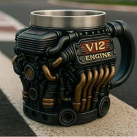 Black V12 Engine Mug