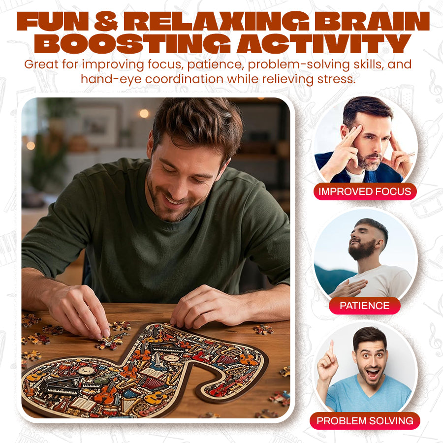 ⌛Limited-time offer🎶Wooden Musical Note Jigsaw Puzzle🧩
