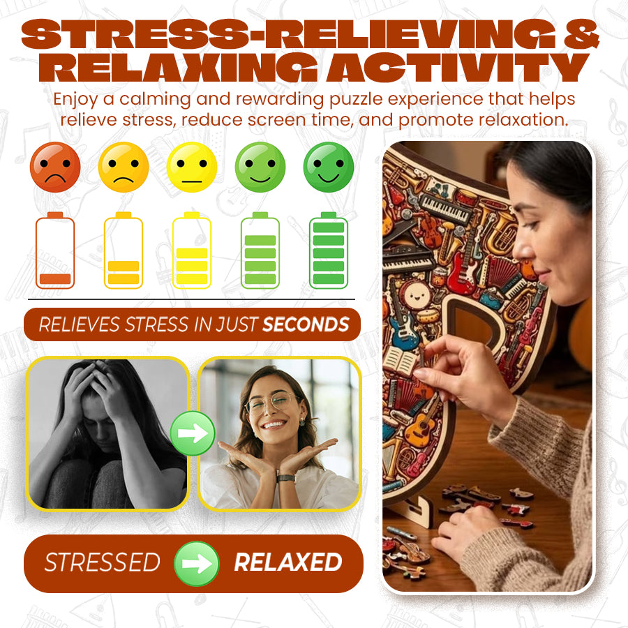 ⌛Limited-time offer🎶Wooden Musical Note Jigsaw Puzzle🧩