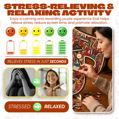 ⌛Limited-time offer🎶Wooden Musical Note Jigsaw Puzzle🧩